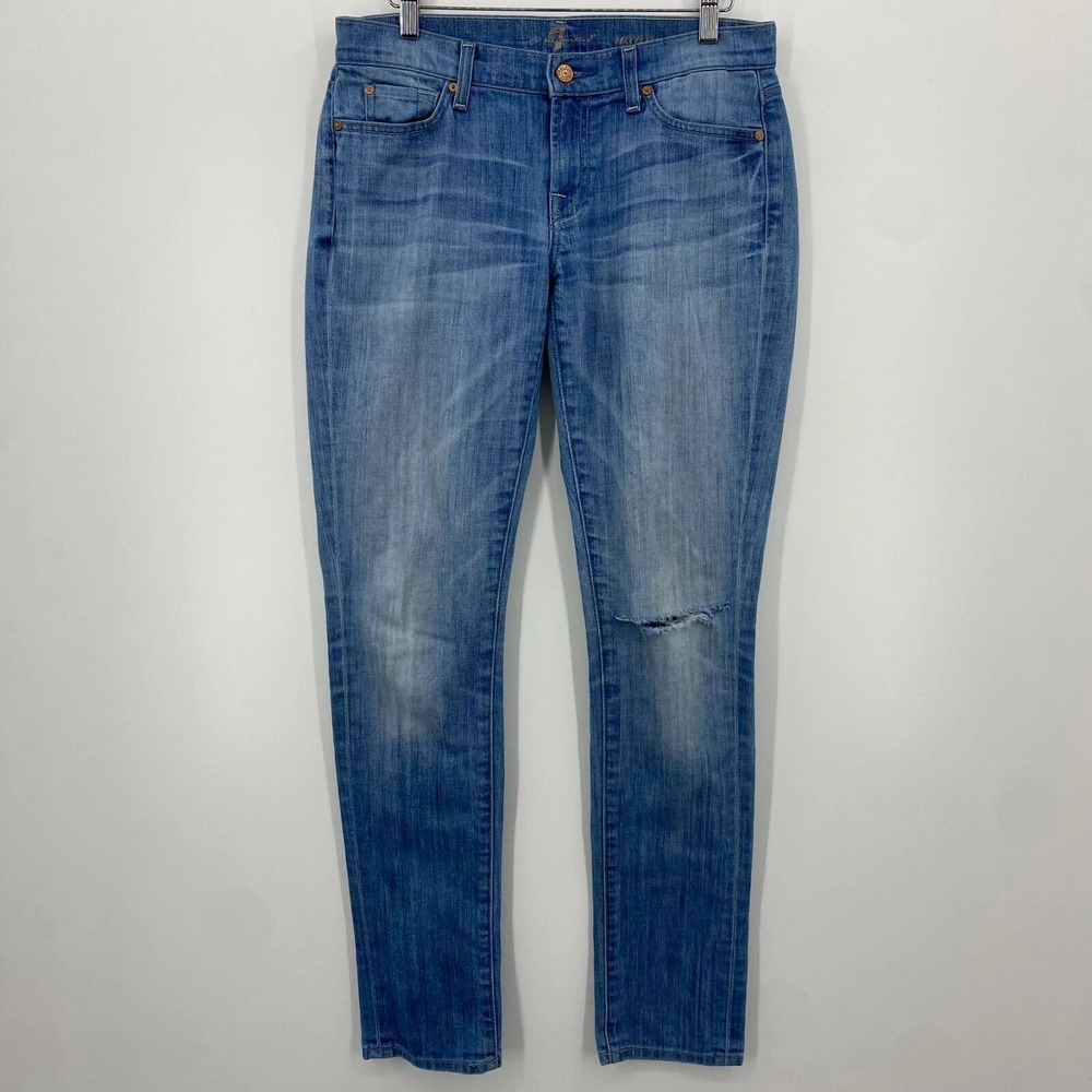 Seven 7 For‎ All Mankind Jeans Women's 28 Blue Roxanne Low Rise Cotton Blend Y2K